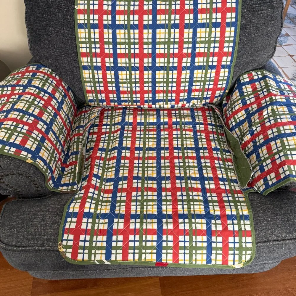 Plow & Hearth Reversible Quilted Chair Cover - 